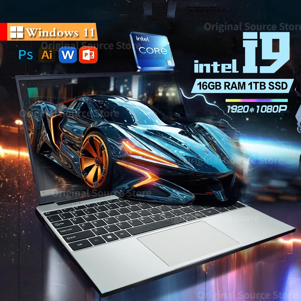 

14.1 Inch Windows 11 i9 Laptop 16GB RAM 1TB 2TB SSD Notebook Intel Core i9 8950HK 1920*1080 HD Office Gaming laptops Pc Gamer