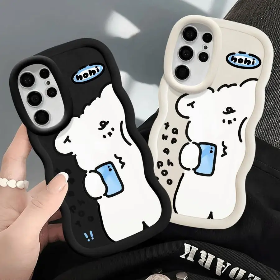 Adorable Bear Phone Case For Samsung Galaxy S20 FE S21 S22 S23 S24 S25 Ultra S24 Plus 5G Core Soft Phone Cover Shell