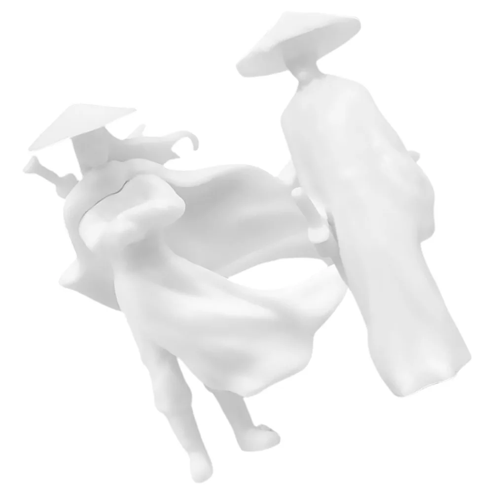 

2Pcs Realistic Ancient Character Decorations Mini Figures for Bonsai Terrarium Desktop Ornaments Lifelike Resin Party Decoration