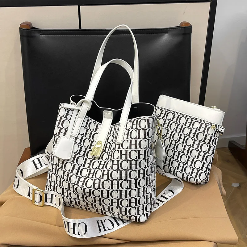 

Trendy 2026 Bucket Bag for Women, Vintage Monogram Hobo Shoulder Bag, Casual Crossbody Bag & Versatile Purse