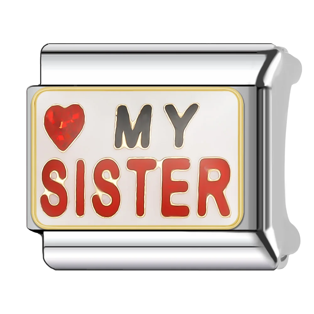 Trusta 2025 New Fashion I Love Yoga Sister Charm Italian Links 9mm Stainless Steel Bracelet for Women DIY Jewelry Wholesale N236