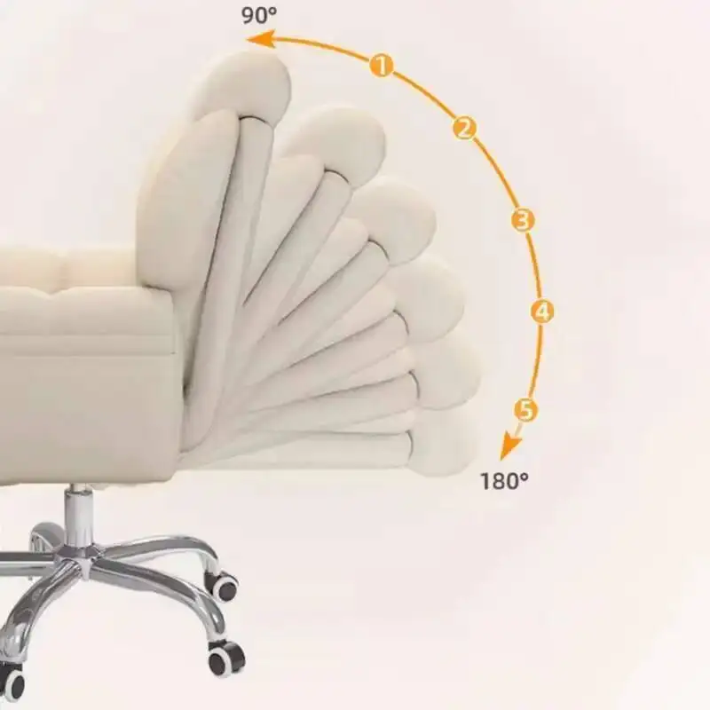 

Swivel Mobile Office White Chair Modern Footrest Soft Gaming Chair Comfortable Aesthetic Sillas De Gamer Office Furniture