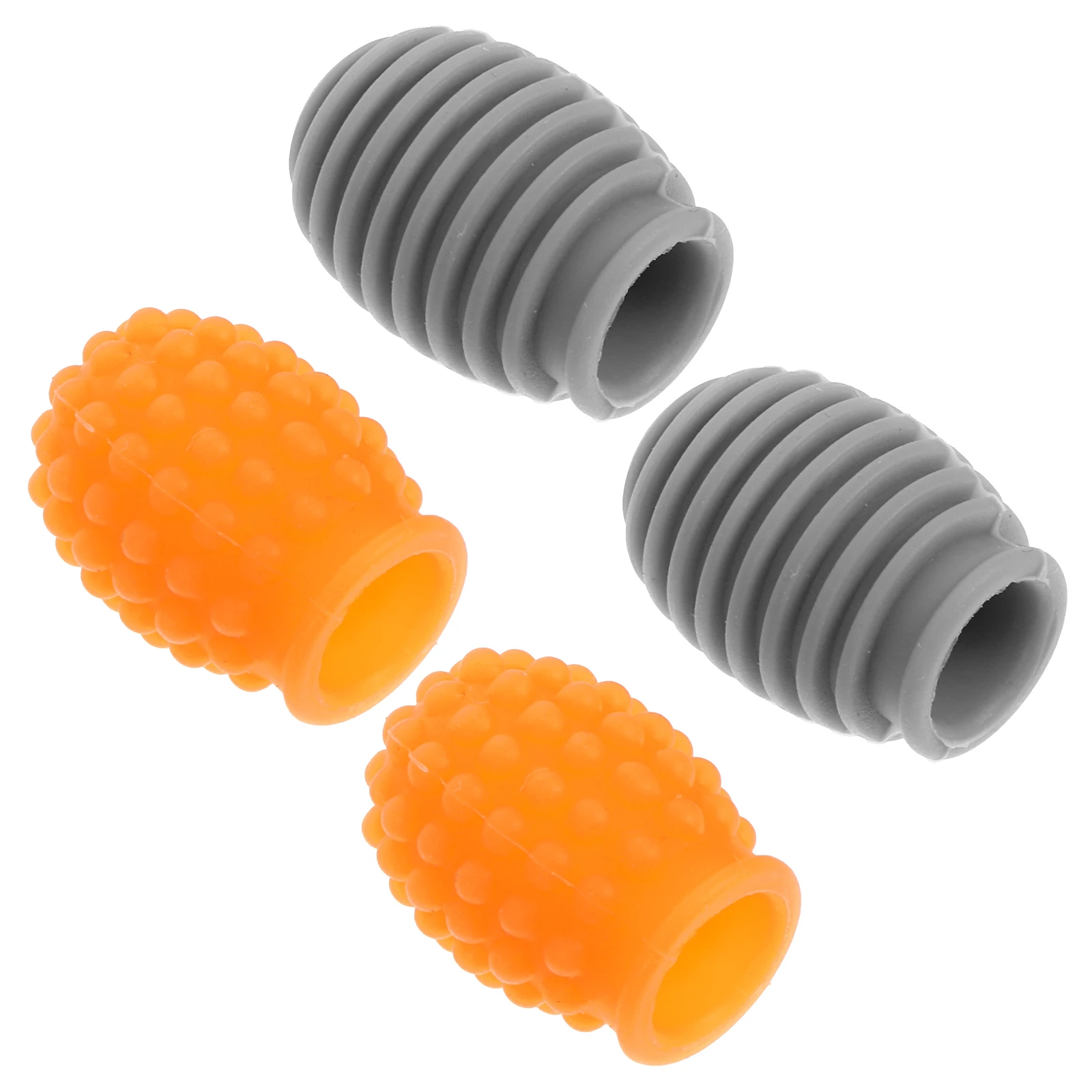 

4Pcs 5a Drumstick Mute Tips 2 Yellow Grained 2 Gray Spiral Silent Caps Effective Practice Session