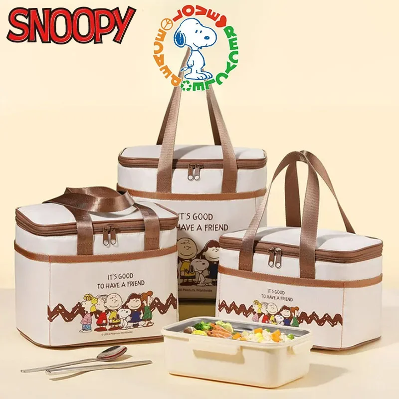 

Snoopy Cute Bento Waterproof Insulated Bag Food Insulated Lunch Bag kids Portable Picnic Tote Bag Suitable for Work and School