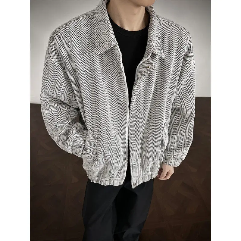 

Мужская куртка Laid-ba: осенне-зимняя, свободного кроя, модная, фактурная, легкая, с воротником-стойкой, на молнии