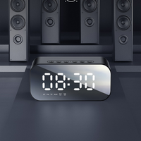 HAVIT M3 Bluetooth Speakers Portable Alarm Clock Wireless LED Display with Temperature  FM Radio Support Subwoofer Music Player