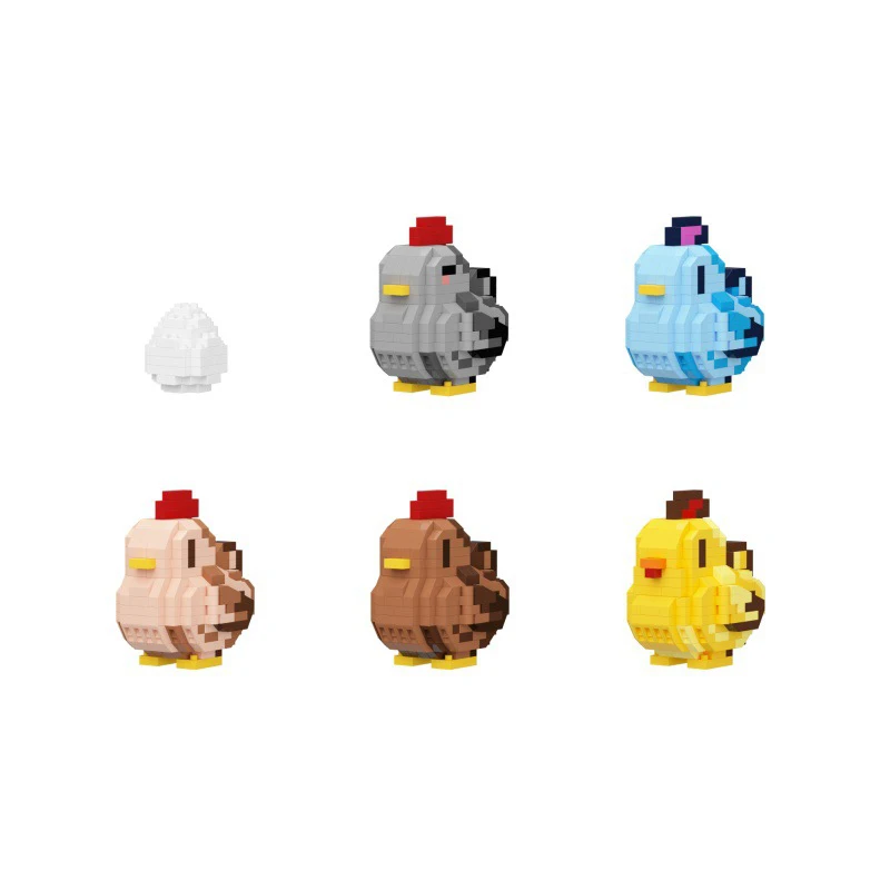 Idea Lovely Animal Nanobricks Chicken Micro Diamond Block Cute Chicks and egg Sets Model Brick Construction Toys For Gift