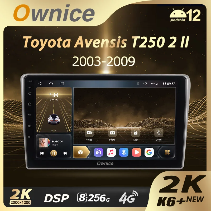 

Ownice K6+ 2K for Toyota Avensis T250 2 II 2003 - 2009 Car Radio Multimedia Navigation Stereo GPS Android 12 No 2din 2 Din DVD