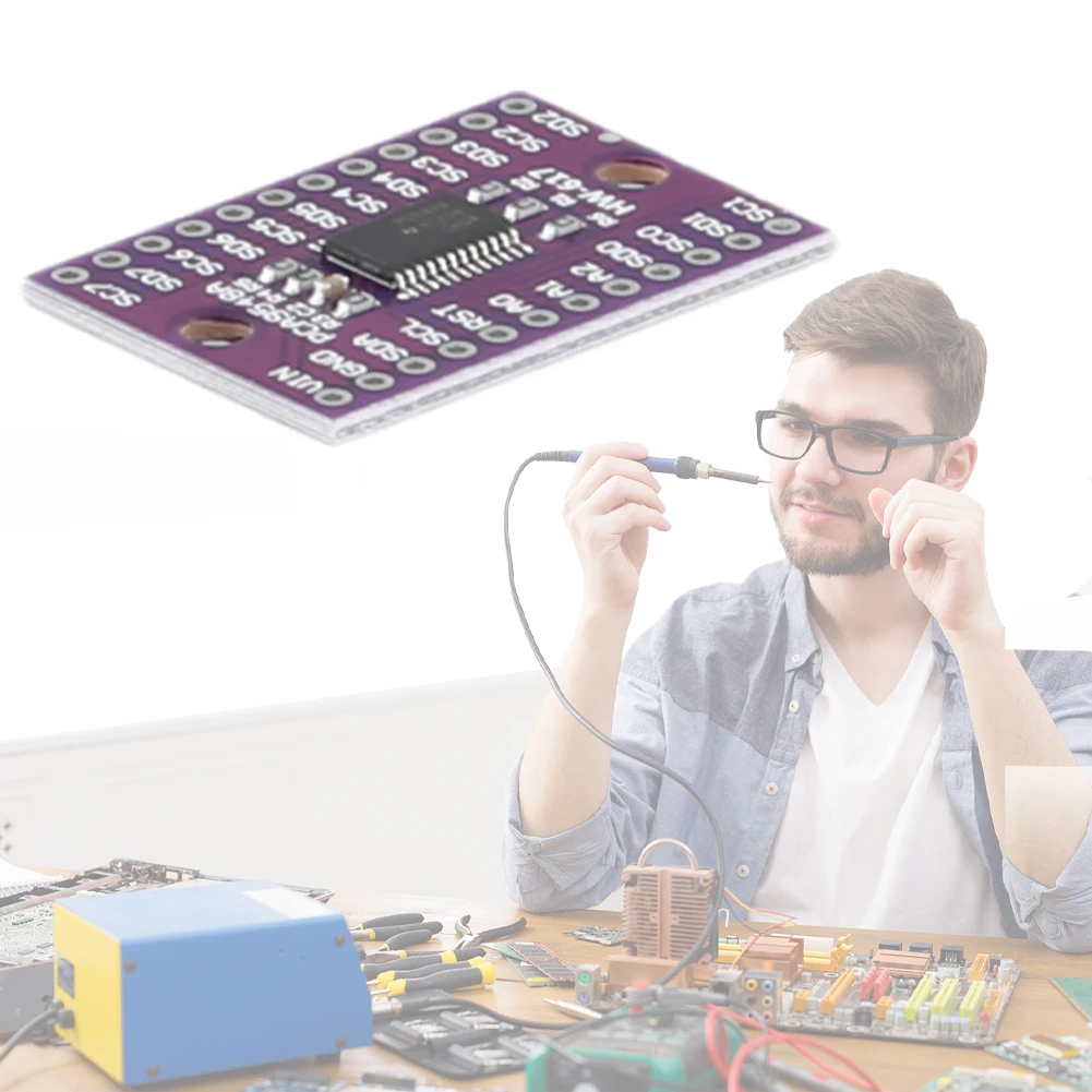 CJMCU-9548 TCA9548A 1-to-8 I2C Multi-Channel Expansion Board 1-8 Way Channel IIC Multiplexer Breakout Board for Chaining Modules