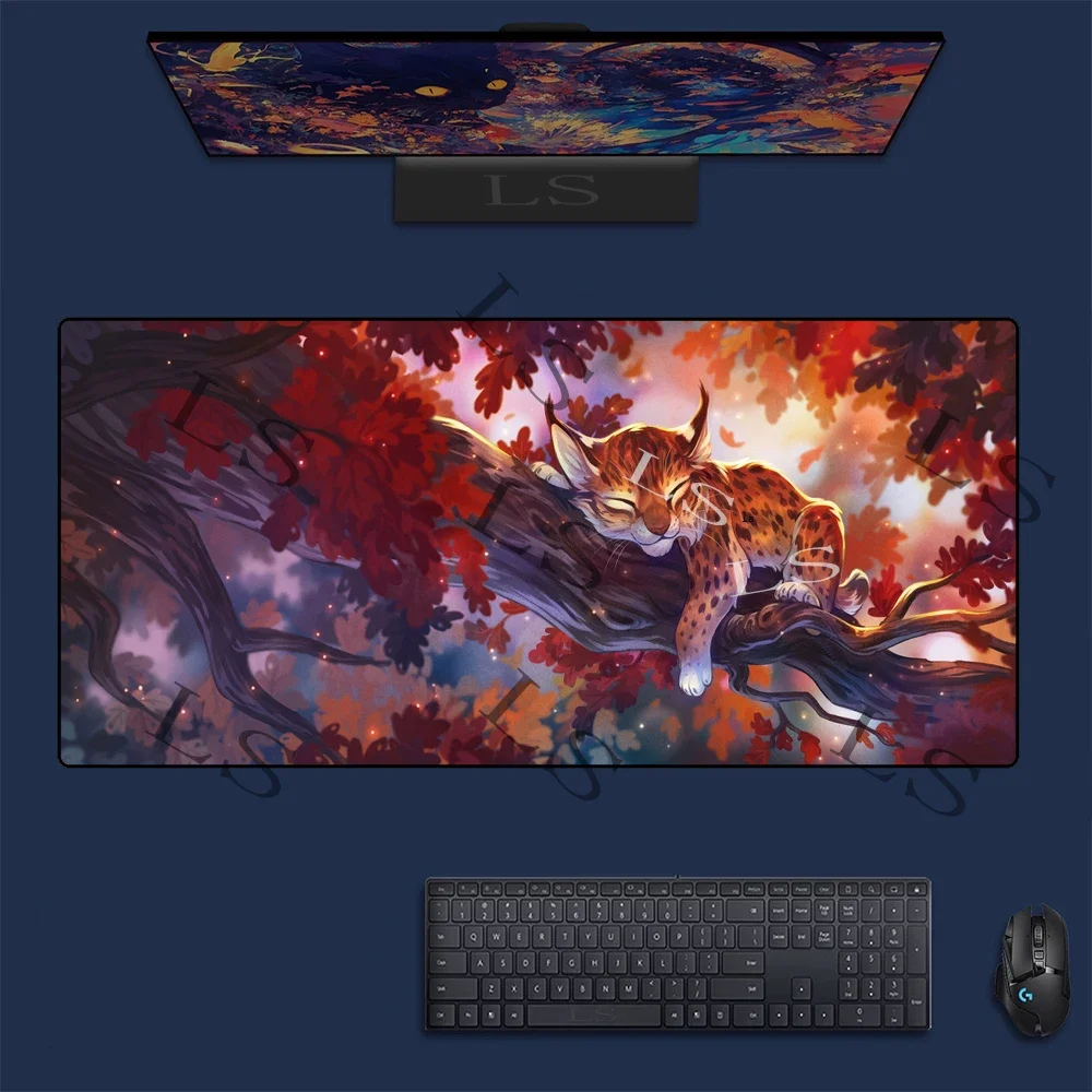 Cute Cartoon Fox Large Gaming Mouse Pad Computer Laptop Mousepad Keyboard Pad Desk Mat PC Gamer Mouse Mat XXL Office Mausepad