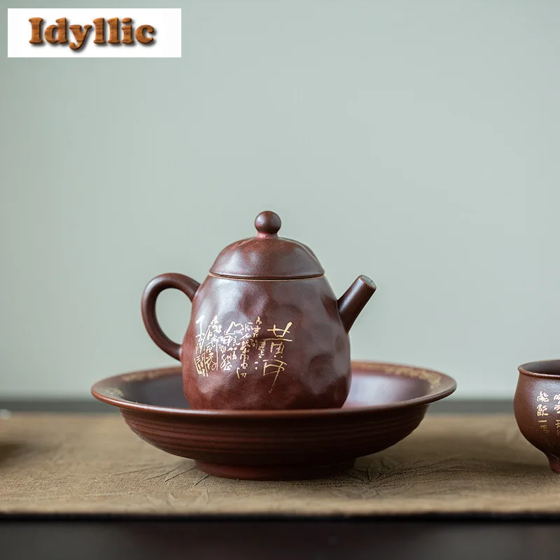 

120ml Wabi Sabi Style hammer poetic Dragon Egg Teapot Japanese Tea Infuser Pot Tea Maker Kettle With Strainer Teaware Craft
