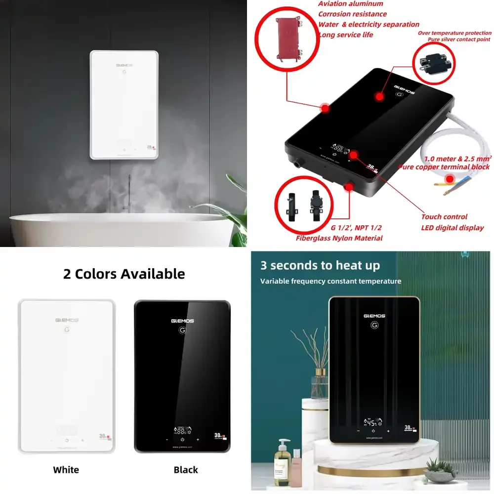 

Factory Price 8kW Endless Hot Water Tankless Electric Gyser for Hotel Garage Commercial Shower Kitchen