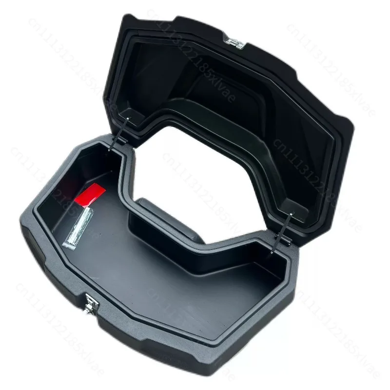 Lockable Motorcycle Rear Top Case with Backrest, Universal Off-Road Moto Modified Storage Trunk Box, Luggage Accessory