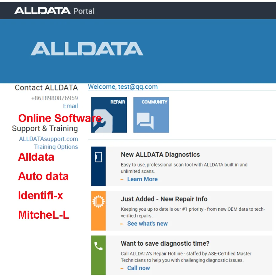 Alldata Online Account Auto Data Repair Diagram Software Database for PC Webpage Android Phone Tablet US/EU Version Partslink24