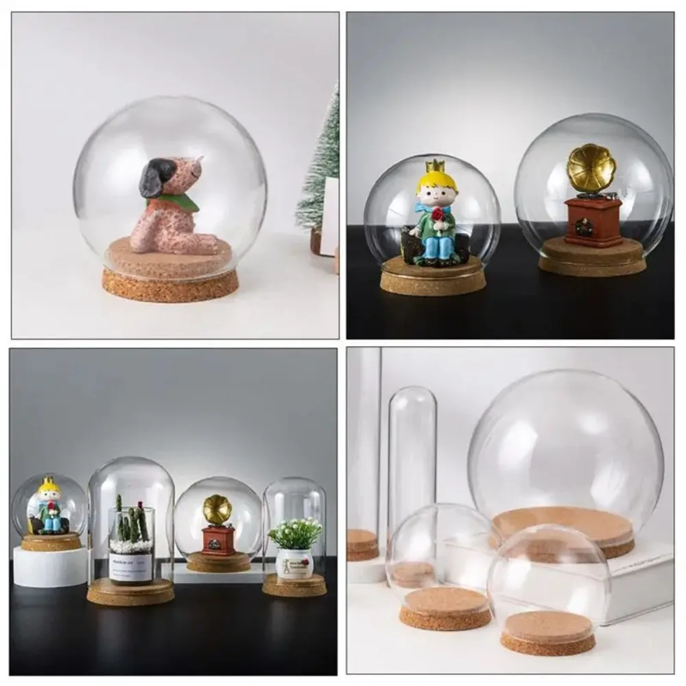 Preserved Fresh Flowers Glass Cover Flower Dustproof Cover Transparent Glass Dome Protector Clear Flower Domes