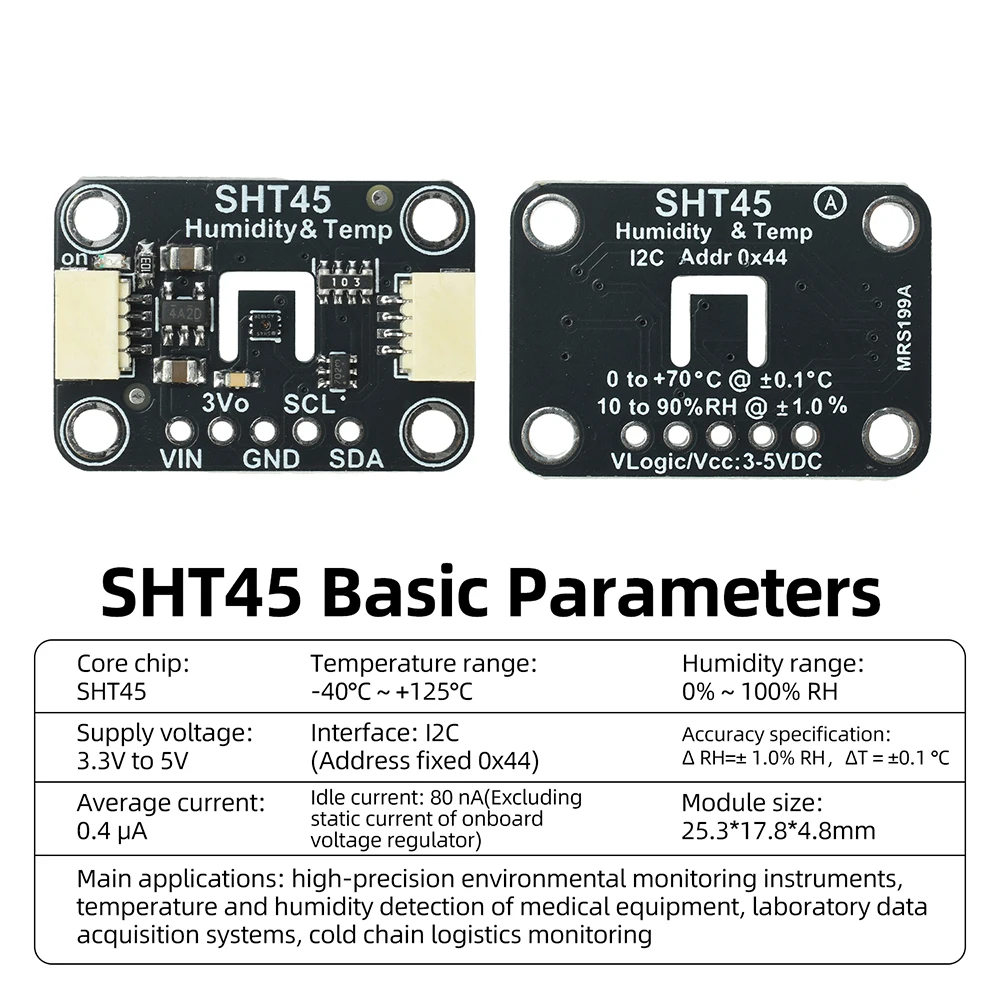 SHT41 SHT45 Temperatur- und Feuchtigkeitssensormodul mit hoher Genauigkeit für Smart-Home-Klimakontrolle und IoT-Überwachung – Detail 16