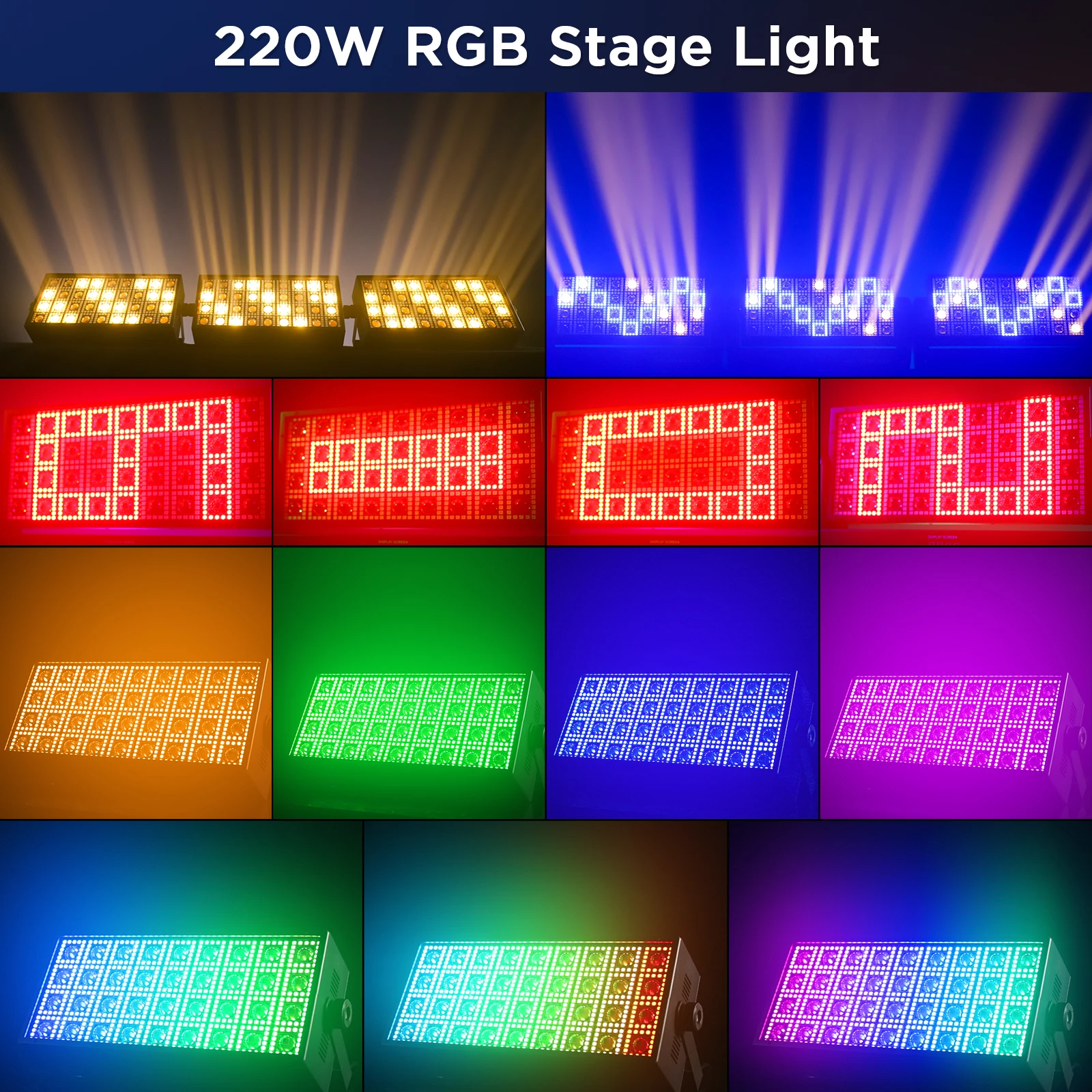 Somspot RGB LED Wall Wash Lights Warm-White Light Stage Effect Lighting Projector for DJ Disco Party Wedding Bar Club, 2PCS/SET