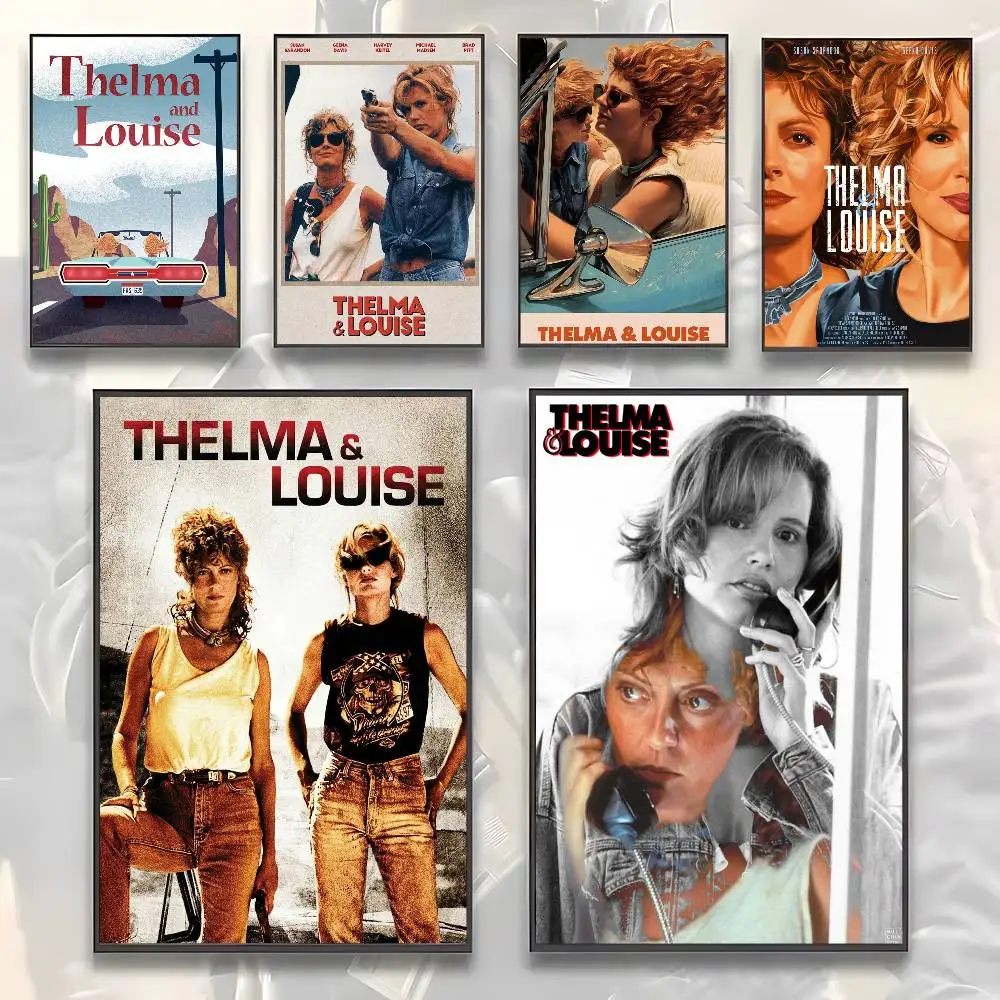 Vintage Classic Feminist Movie Thelma & Louise Poster Sticker Print Waterproof Wall Art For Living Room Bedroom Home Decor