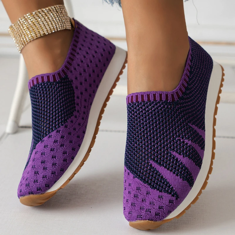 Scarpe calzino per donna piattaforma in rete Sneakers da donna moda scarpe Casual traspiranti Slip on scarpe da corsa da donna leggere Plus Size 43