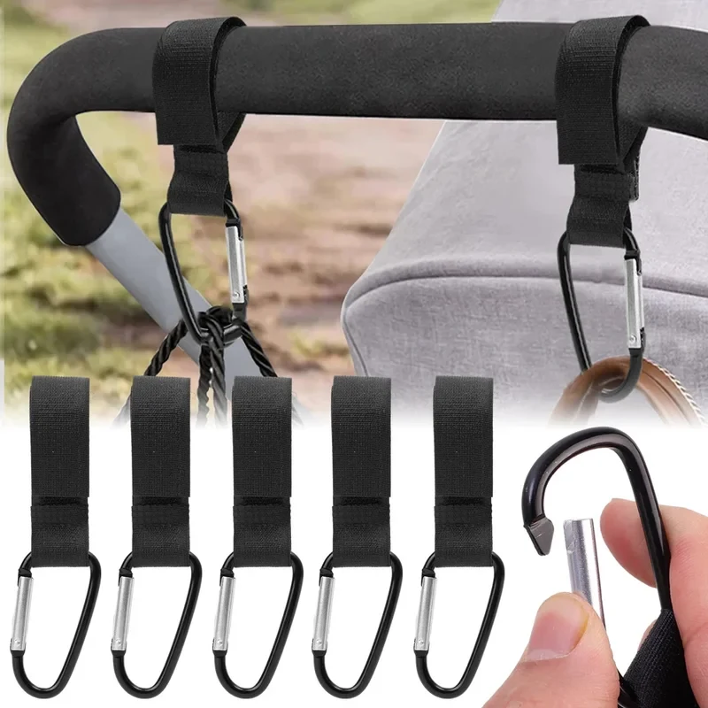 1/2/4/6Pcs Baby Stroller Hooks Clip Multifunctional Organizer Clasp Hook And Loop Baby Stroller Hanging Hook Storage Accessories