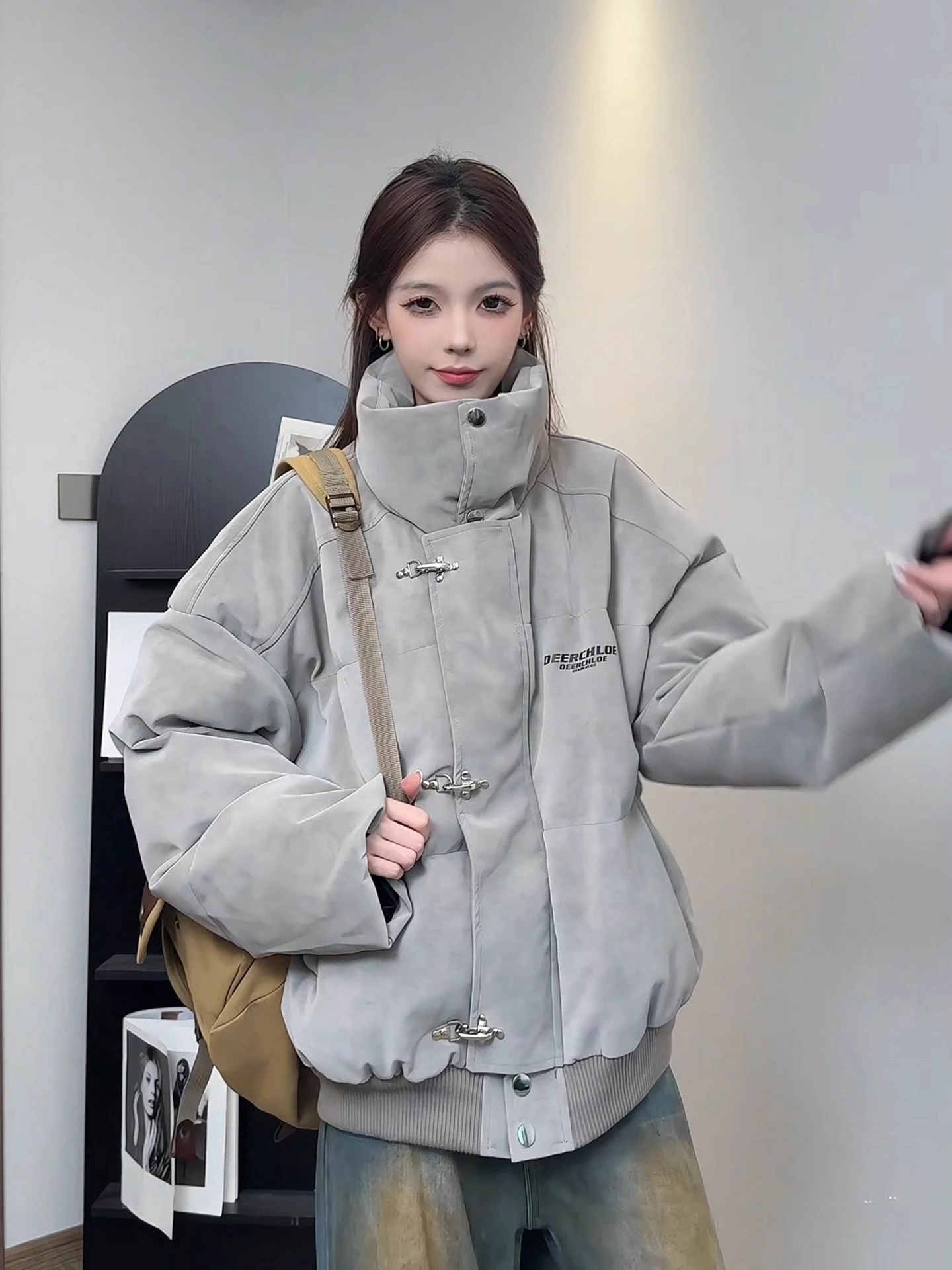 

Новая китайская зимняя куртка из ПУ-хлопка для мужчин, утепленная, с воротником-стойкой, модная брендовая хлопковая куртка для пар