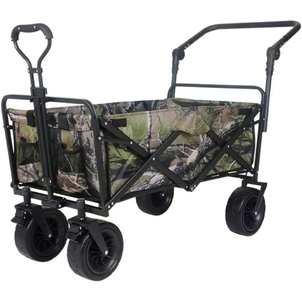 

Складная универсальная тележка — прочный садовый тележка для пляжа, кемпинга и покупок — универсальный транспорт на колесиках