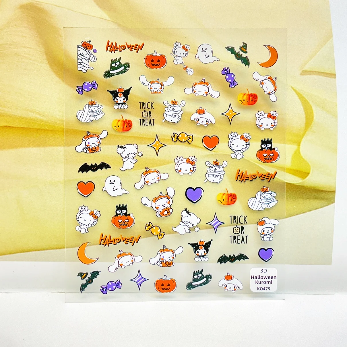 

1 sheet Halloween limited pumpkin Ghost nail decals embossed stereoscopic 3D nail decal ornaments