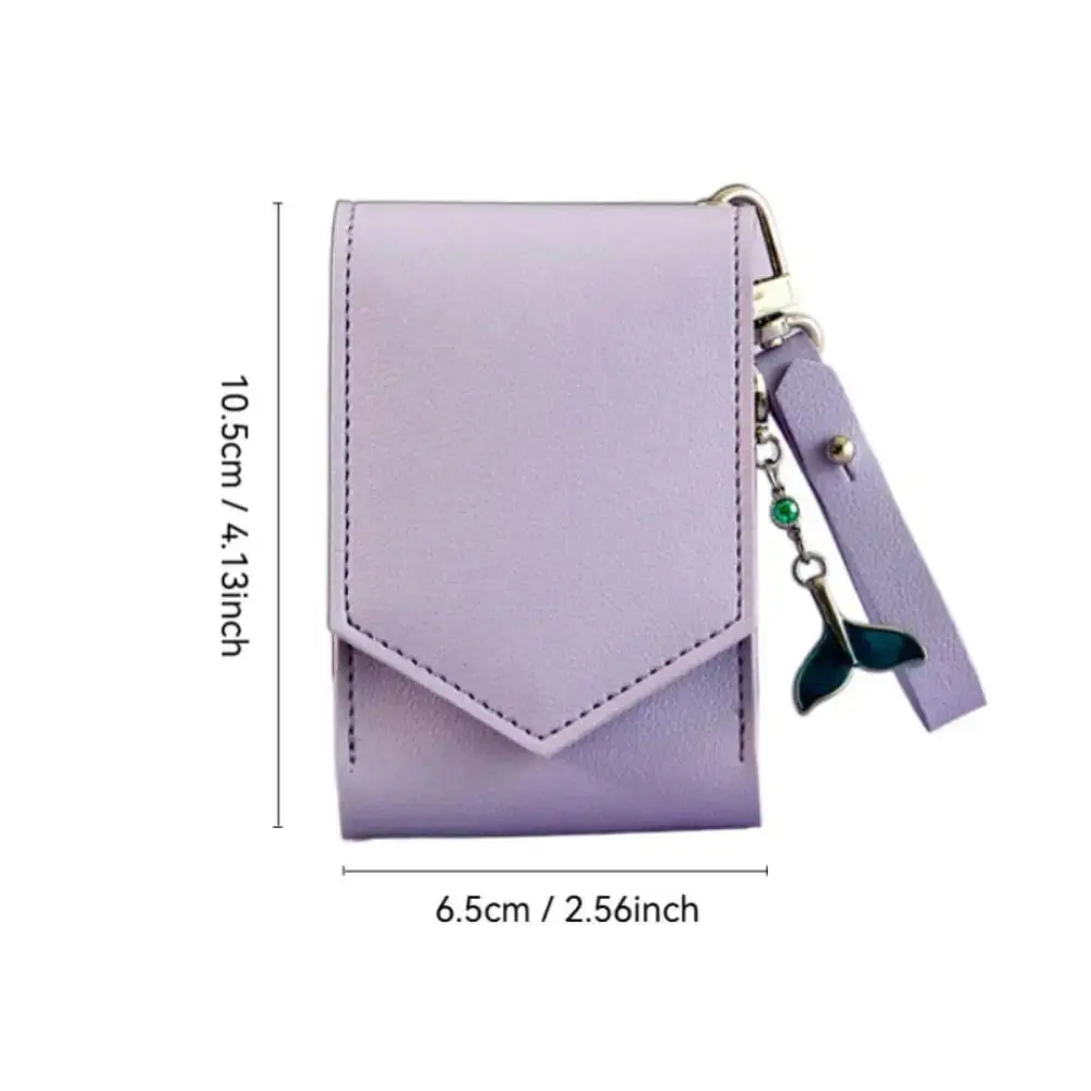 1Pc PU Leather Lipstick Leather Case Lipstick Lip Gloss With Mirror Leather Case Perfume Sample Cosmetics Bag