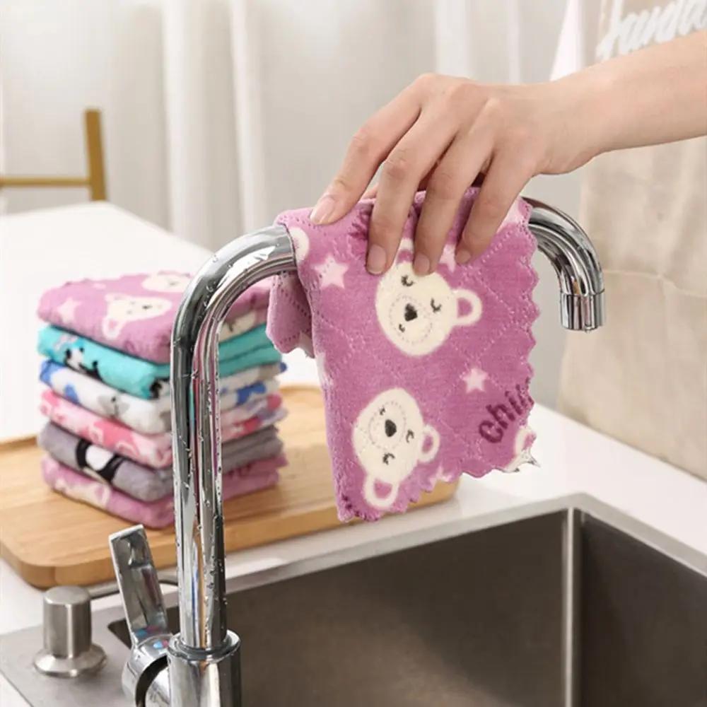 High Quality Microfiber Cloths Hand Towels Thickened  Absorbent Dishwashing Rags for Kitchen Cleaning Utensils