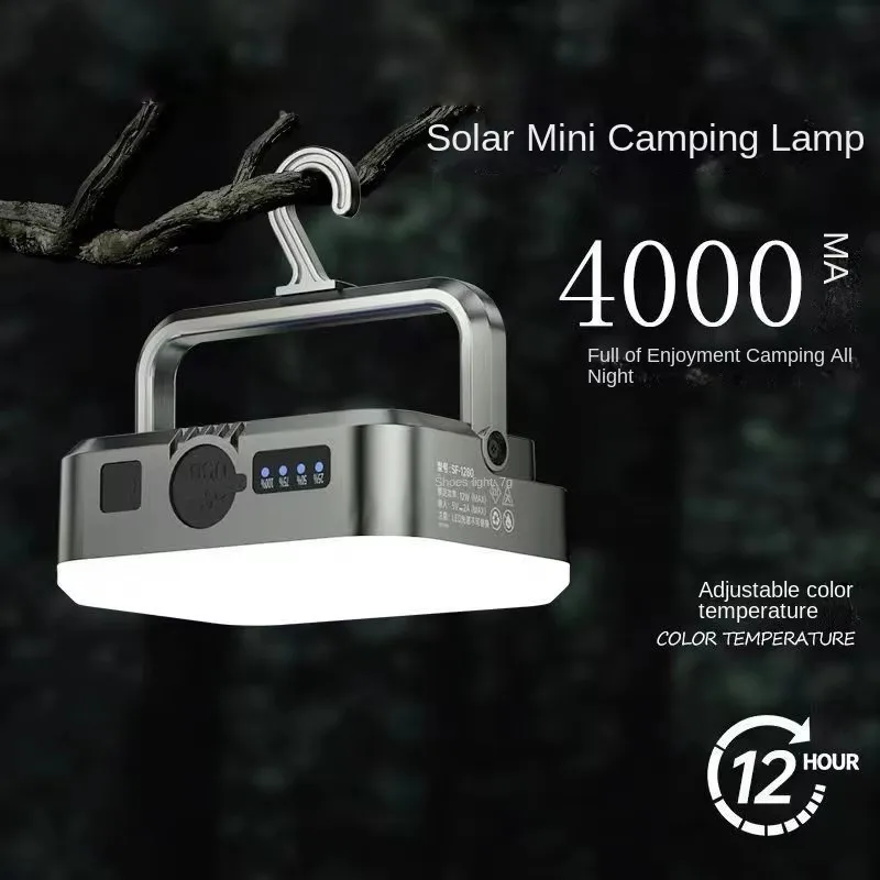 Solar Camping Lantern Waterproof IPX6 SMD USB Rechargeable Outdoor Hanging Portable Fill Light Work Maintenance Lighting Lamp