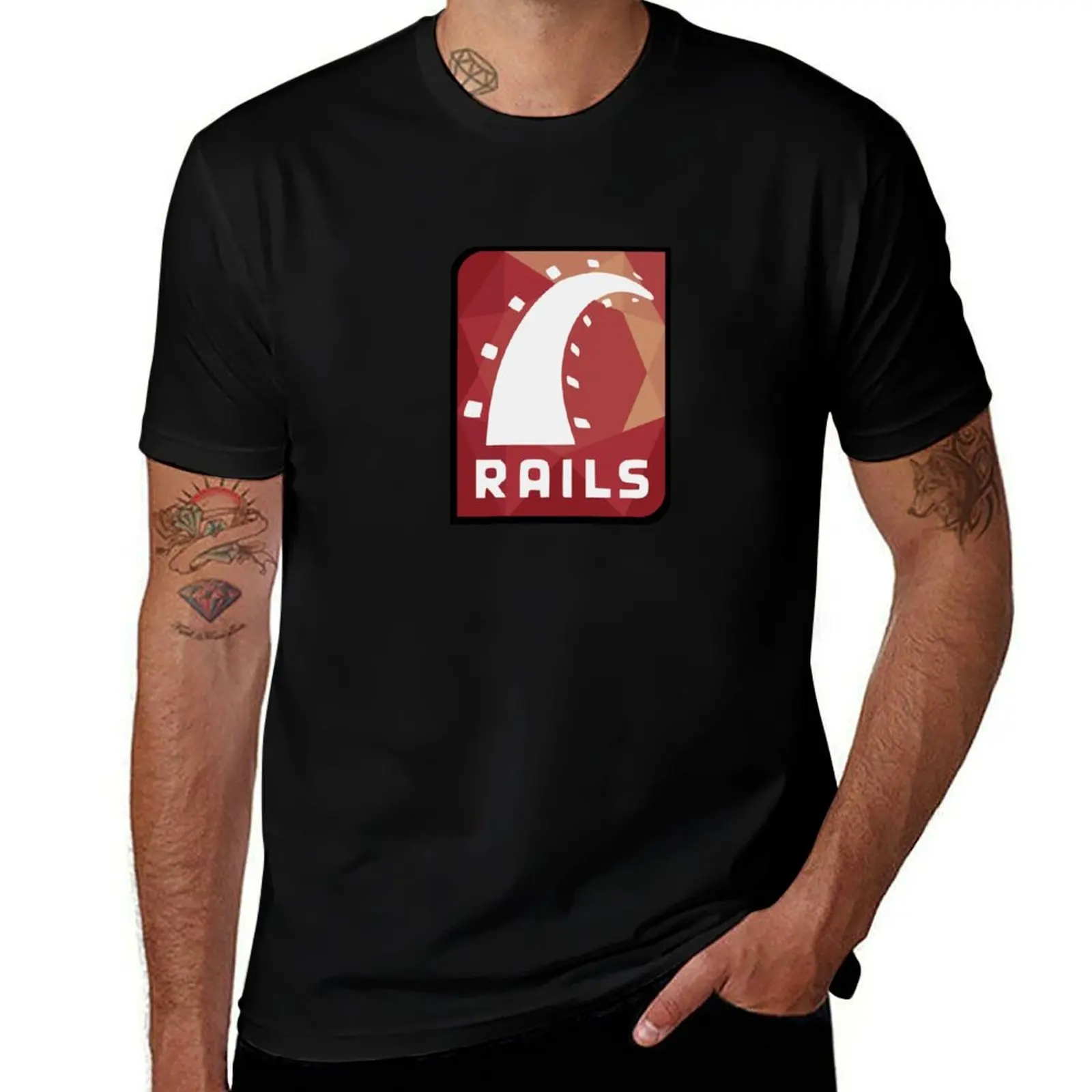 Ruby On Rails T-Shirt blacks oversizeds graphic tee shirt Aesthetic clothing mens fashion