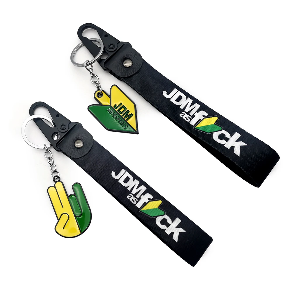 JDM Style Heat transfer printing Mental keyring Wrist strap keychain Key Holder For Honda Toyota Mazda Subaru Suzuki