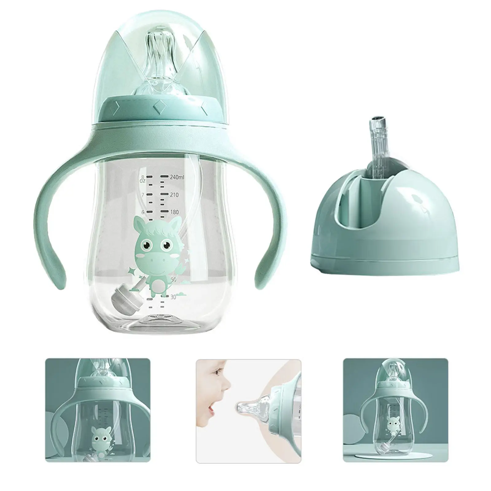 

1Pcs Anti-Crash Baby Feeding Bottle 240Ml Lightweight Portable Wide Mouth Nursing Bottle Easy Clean Infant Milk Feeder
