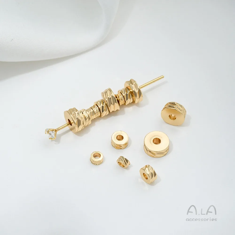 Медная бусина 14-каратного золота, граненый пакет, цветок, разделитель плоского листа, сделай сам, разделитель бисера, браслет, ожерелье, ювелирные изделия Materia