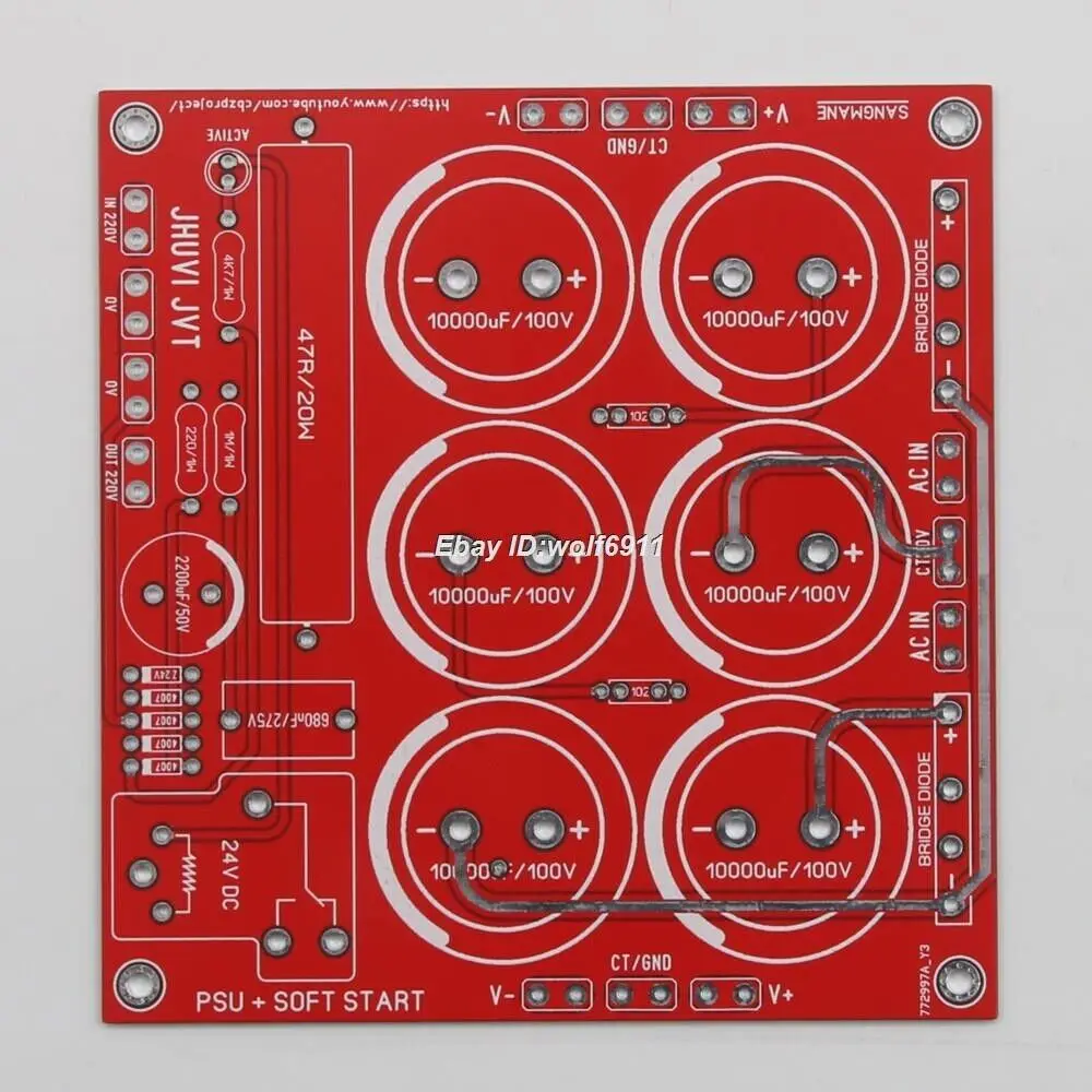 

HiFi Amplifier Rectifier Filter PSU PCB Power Supply Bare Board With Soft Start