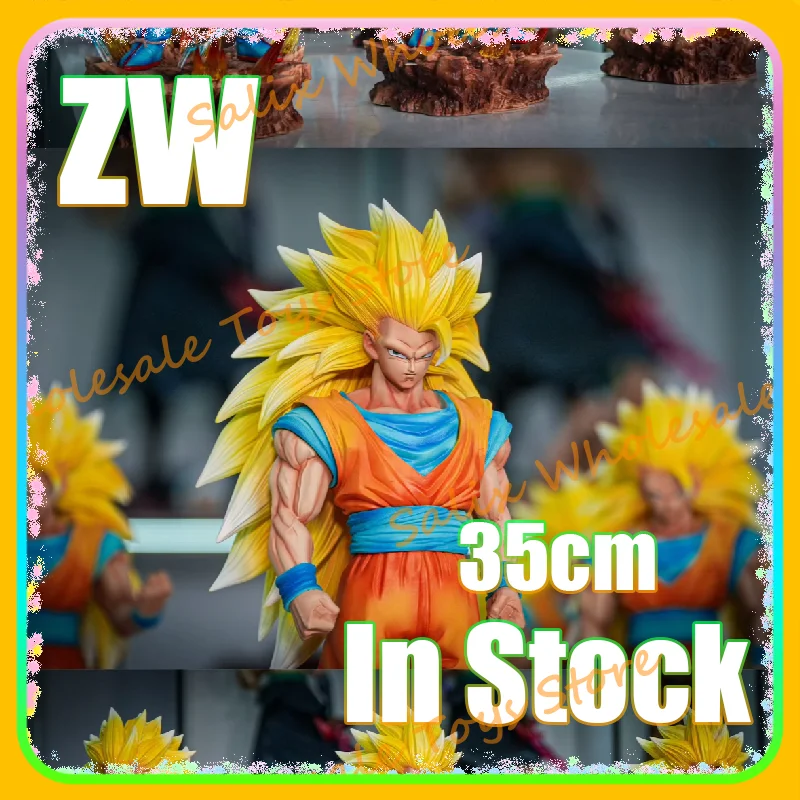 

In Stock 35cm ZW Factory Goku Ssj3 Figure LED base Super Saiyan 3 Goku Figure Model Figurine Collection Decoration Gift Toys