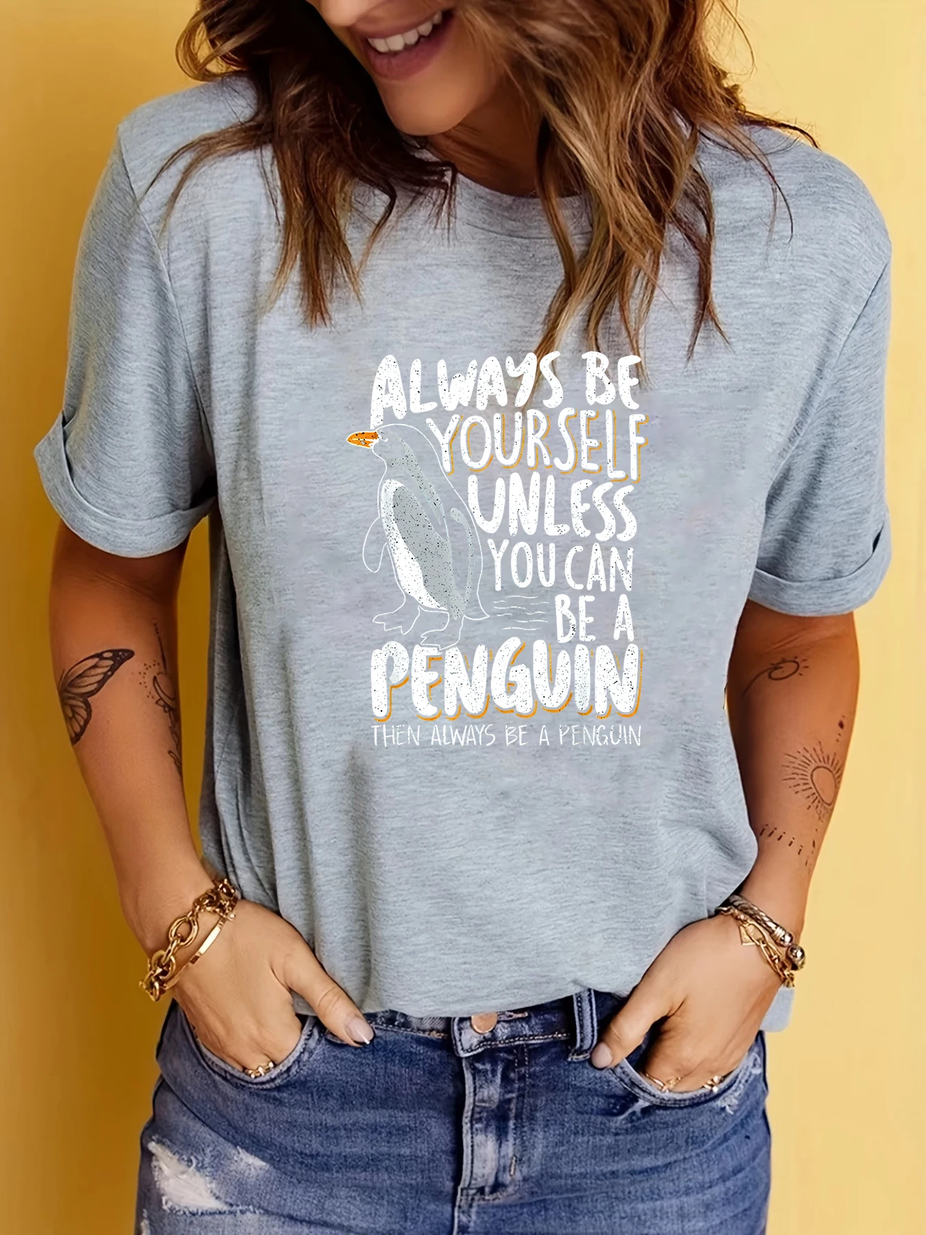 Funny Penguin Lover T Shirt Women T-Shirt Gift Shirts Fashion Women\'s Femminile Tee Graphic Tops Loose Tshirt Oversized Tops