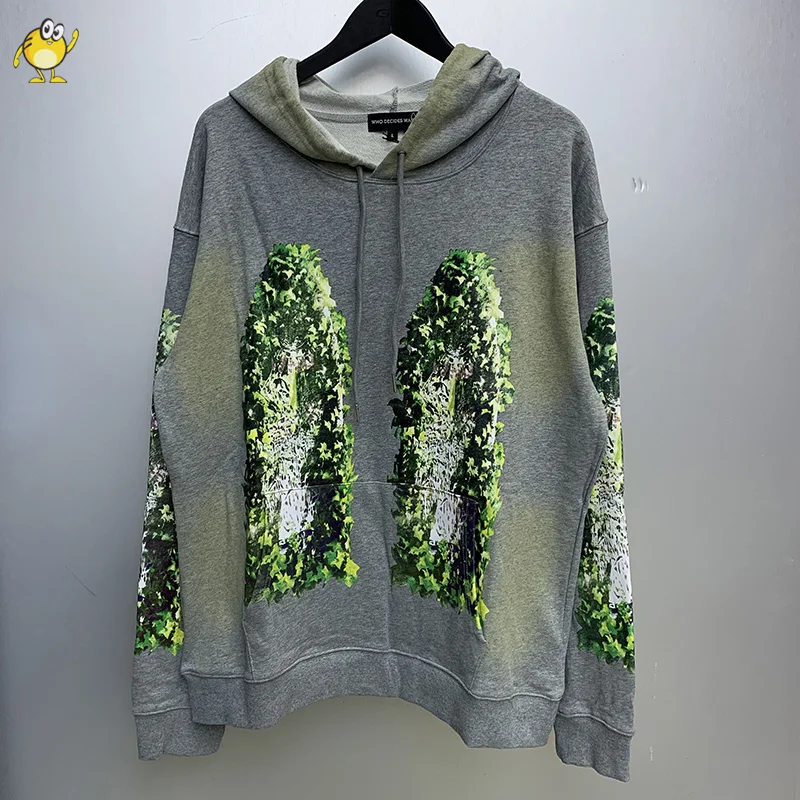 

Men Woman Fashion Hooded Pullovers Best Quality Oversized Streetwear Hip Hop WHO DECIDES WAR Hoodies Cotton Grey