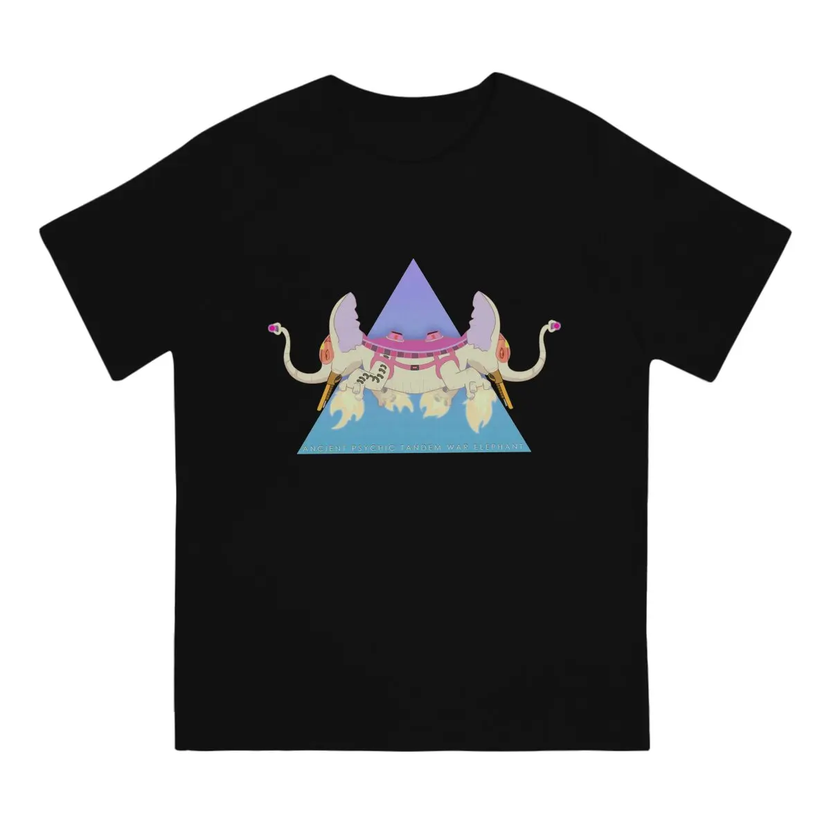 Humorous Ancient Psychic Tandem War Elephant T-Shirt for Men Crewneck T Shirt Adventured Cartoon Times Short Sleeve Tee Shirt