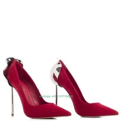 Lady suede punta a punta stiletto sliver tacchi alti calzature banchetto tacco scarpe eleganti décolleté nere calzature taglia 43