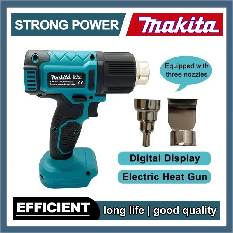 

Makita Cordless Heat Gun Industrial Handheld Electric Hot Air Gun with Adjustable Temperatures 18V Battery Powered