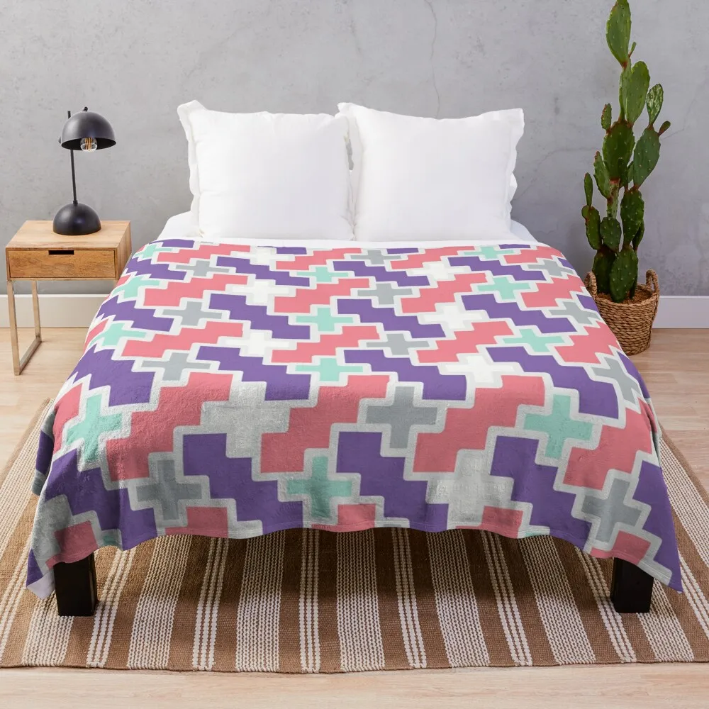 Folklore Geometric pattern Throw Blanket Luxury Designer Polar Blankets