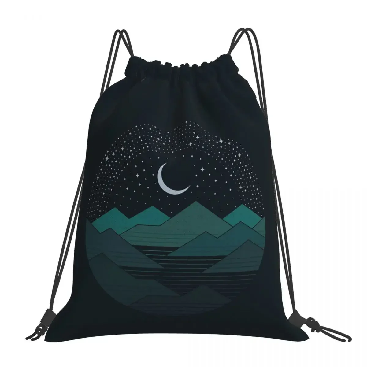 Between The Mountains And The Stars Backpacks Drawstring Bags Drawstring Bundle Pocket Sports Bag BookBag For Travel Students