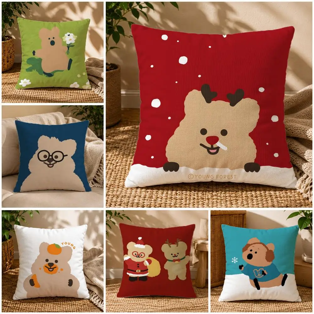Art-QuokkaS Cushion Cover Soft Short Plush Zippered Cushion Covers 40/45/50cm Square Decor for Sofa Home