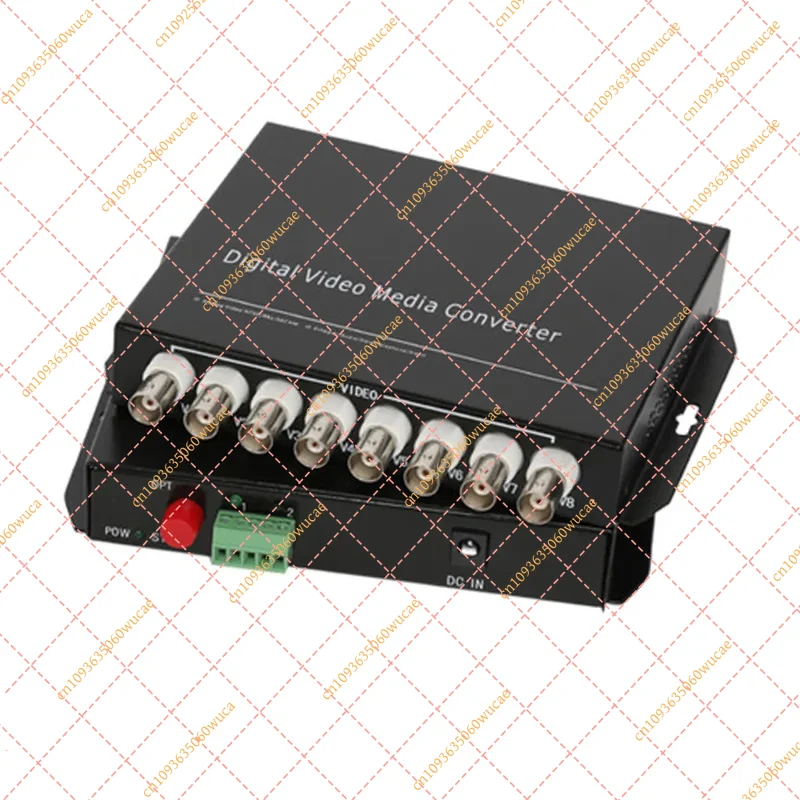 8-Port Analog Video Fiber Optic Transceiver, FC Connector Single-Mode 20km with RS485 Control
