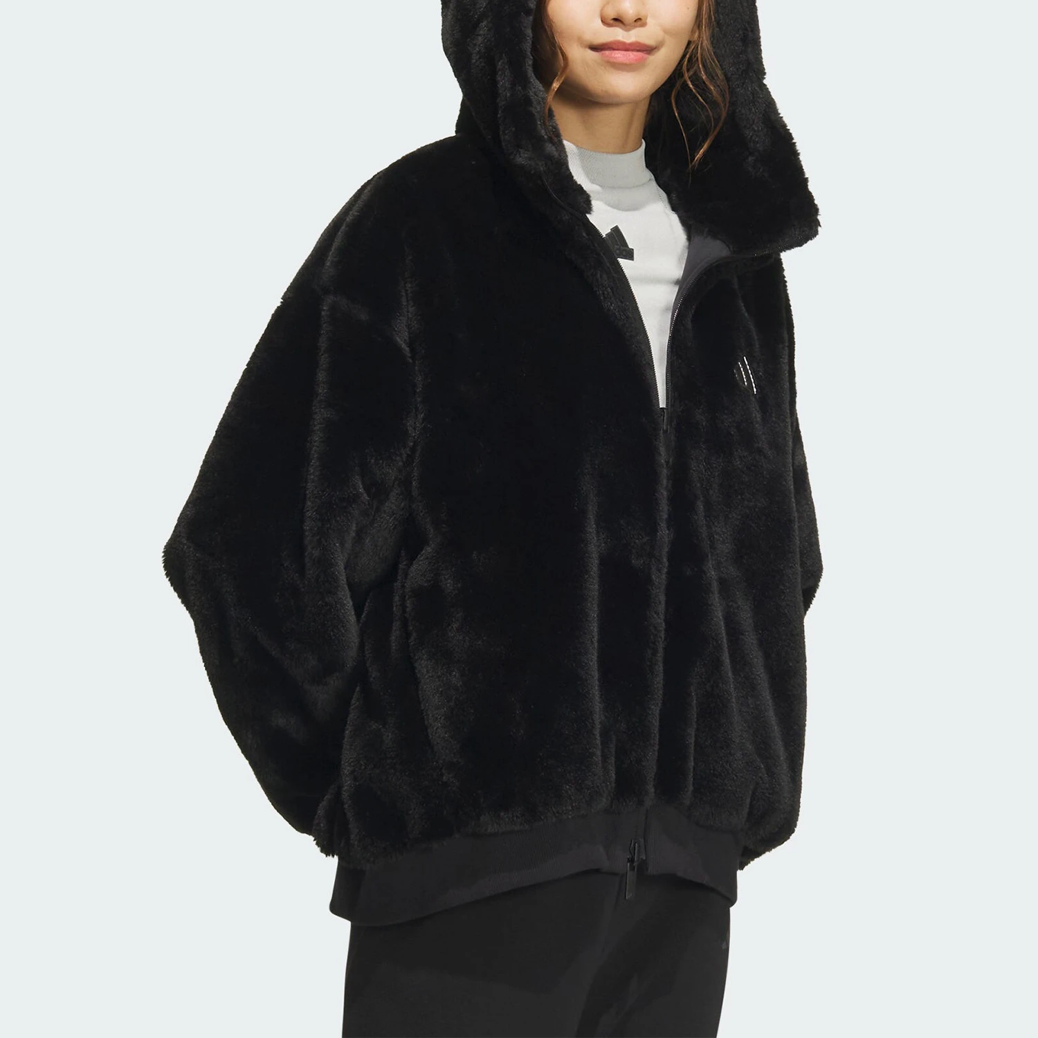 Adidas Official Authentic New Women's Reversible Warm Hooded Jacket JM1051