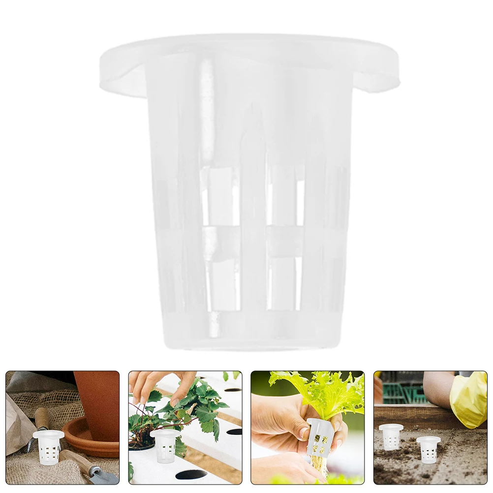

50Pcs Net Pots Hydroponic Planting Cups Soilless Grow Balcony Garden Small Plastic Root Control Basket Planter