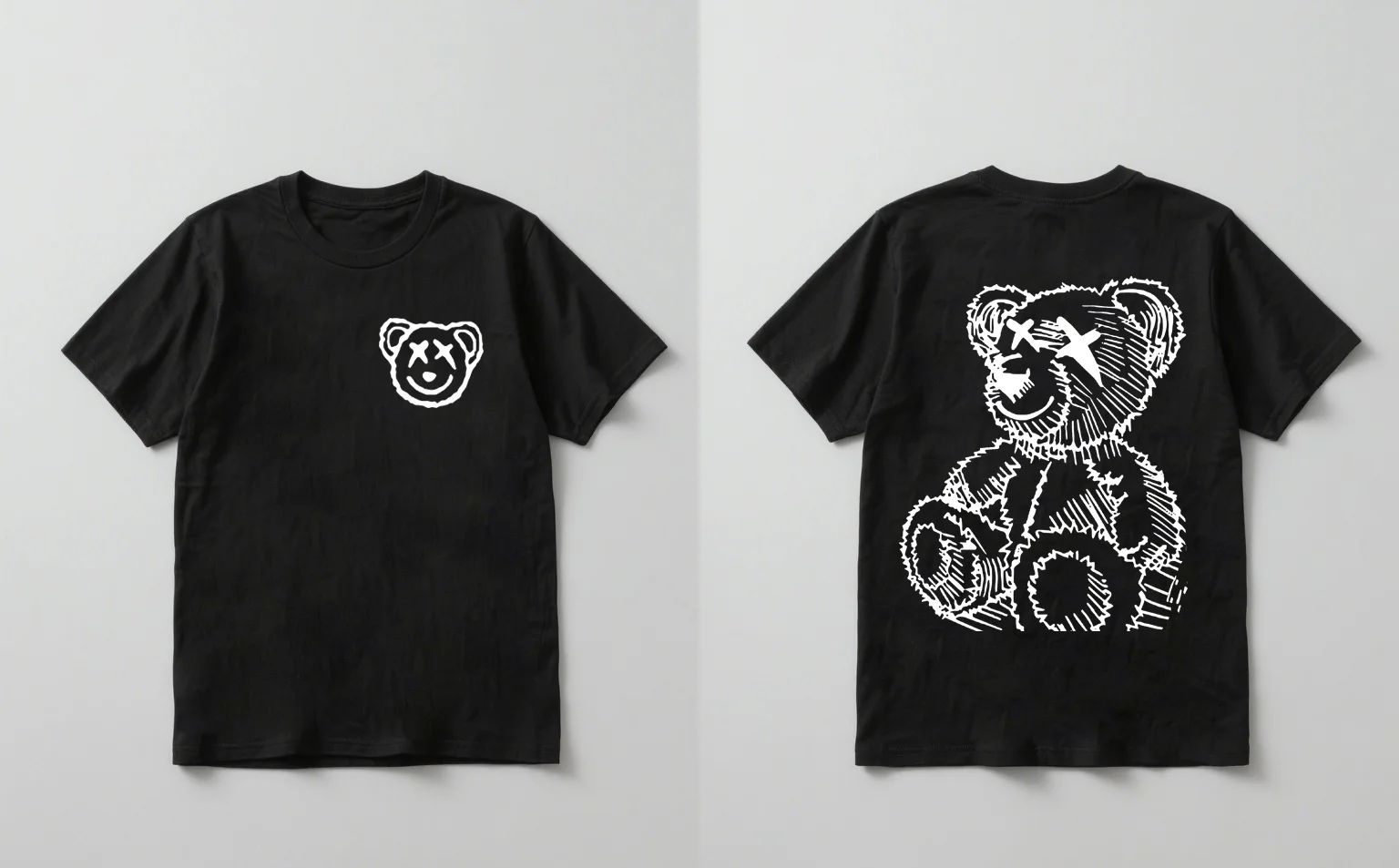 

2025 Новый модный повседневный унисекс с коротким рукавом и принтом медведя из мультфильма