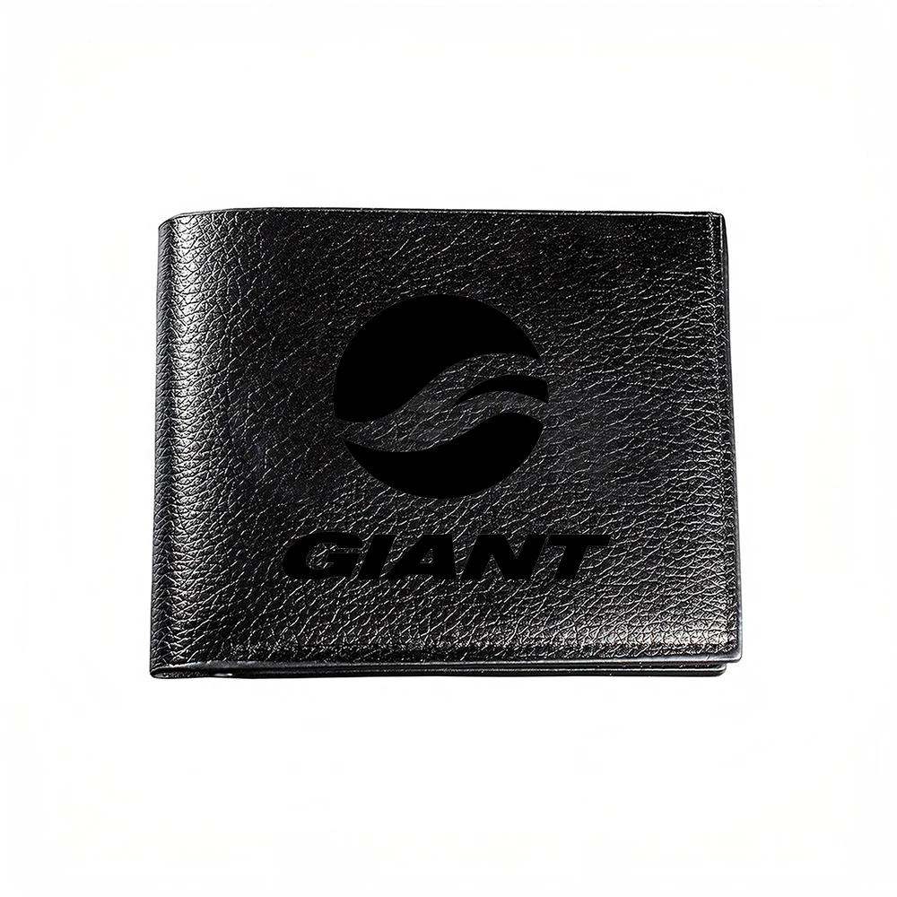 Giant Logo Design Men's Wallet Card Holder Casual Business Fashion Style Elegant Black Minimalist Print Pocket Accessory