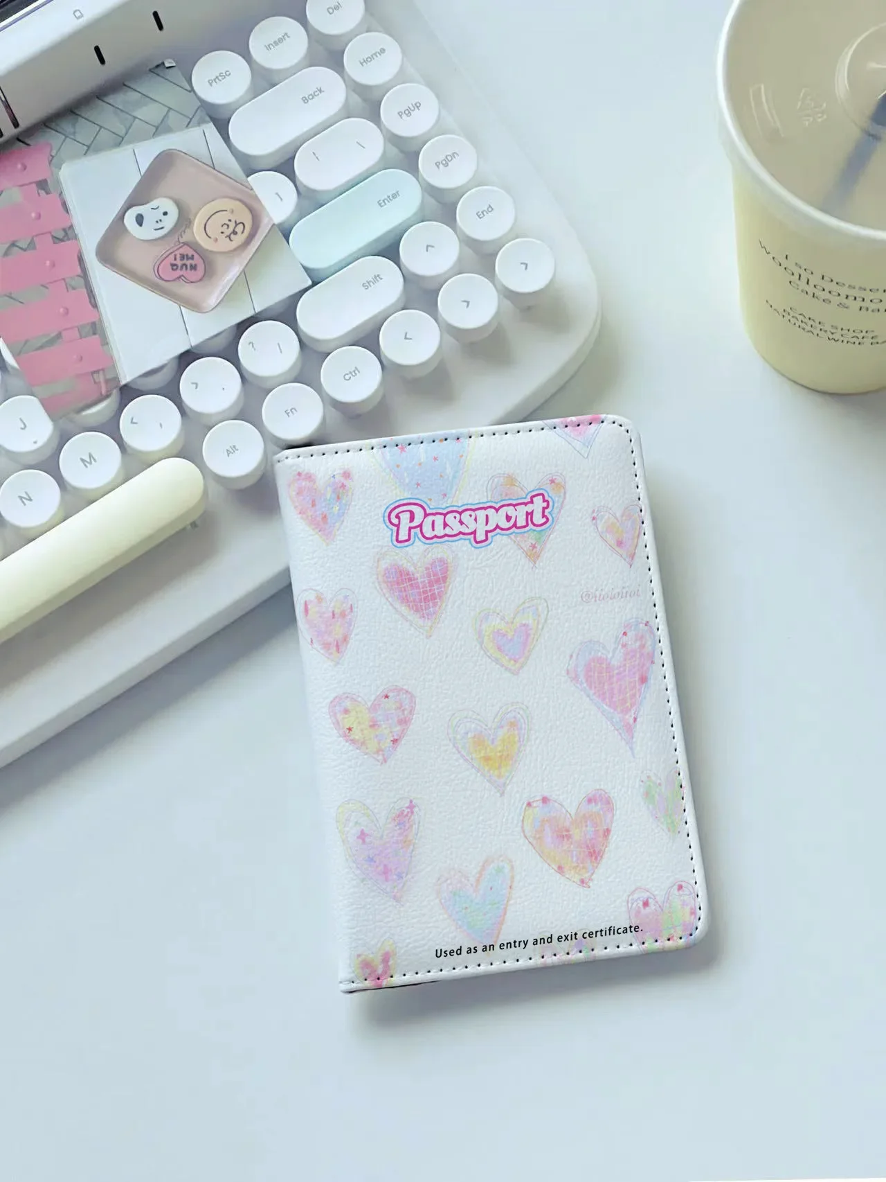 1 pezzo Sweet Girl Passport Covers Retro Y2K Style Heart Floral ID porta carte di credito per ragazza adorabile porta passaporto estetico